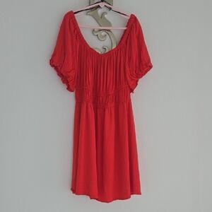 Forever 21 Red Puff Sleeve Mini Dress